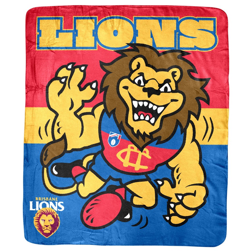 BRISBANE LIONS CORAL FLEECE RUG