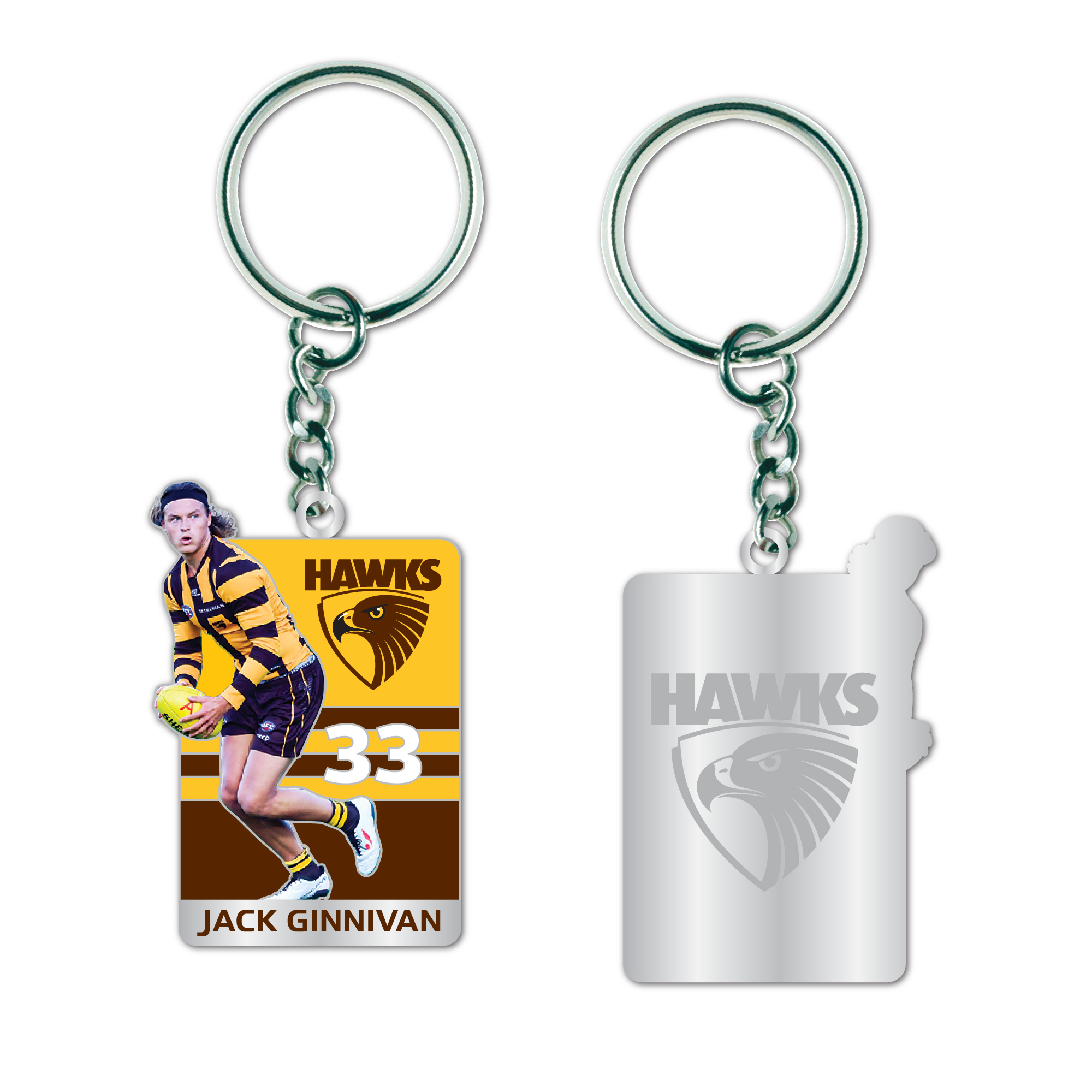 HAWTHORN HAWKS PLAYER KEYRING - JACK GINNIVAN