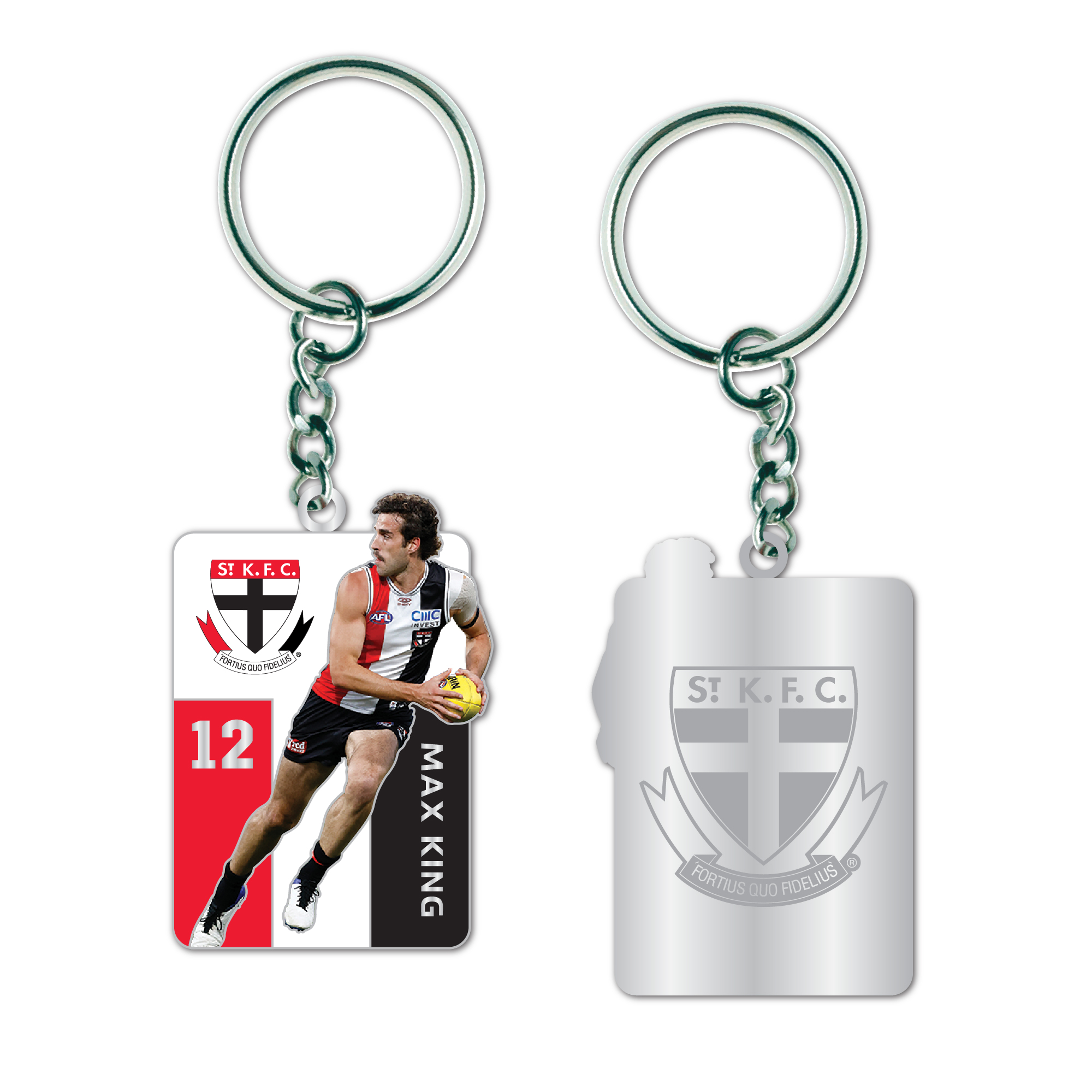 ST KILDA SAINTS PLAYER KEYRING - MAX KING