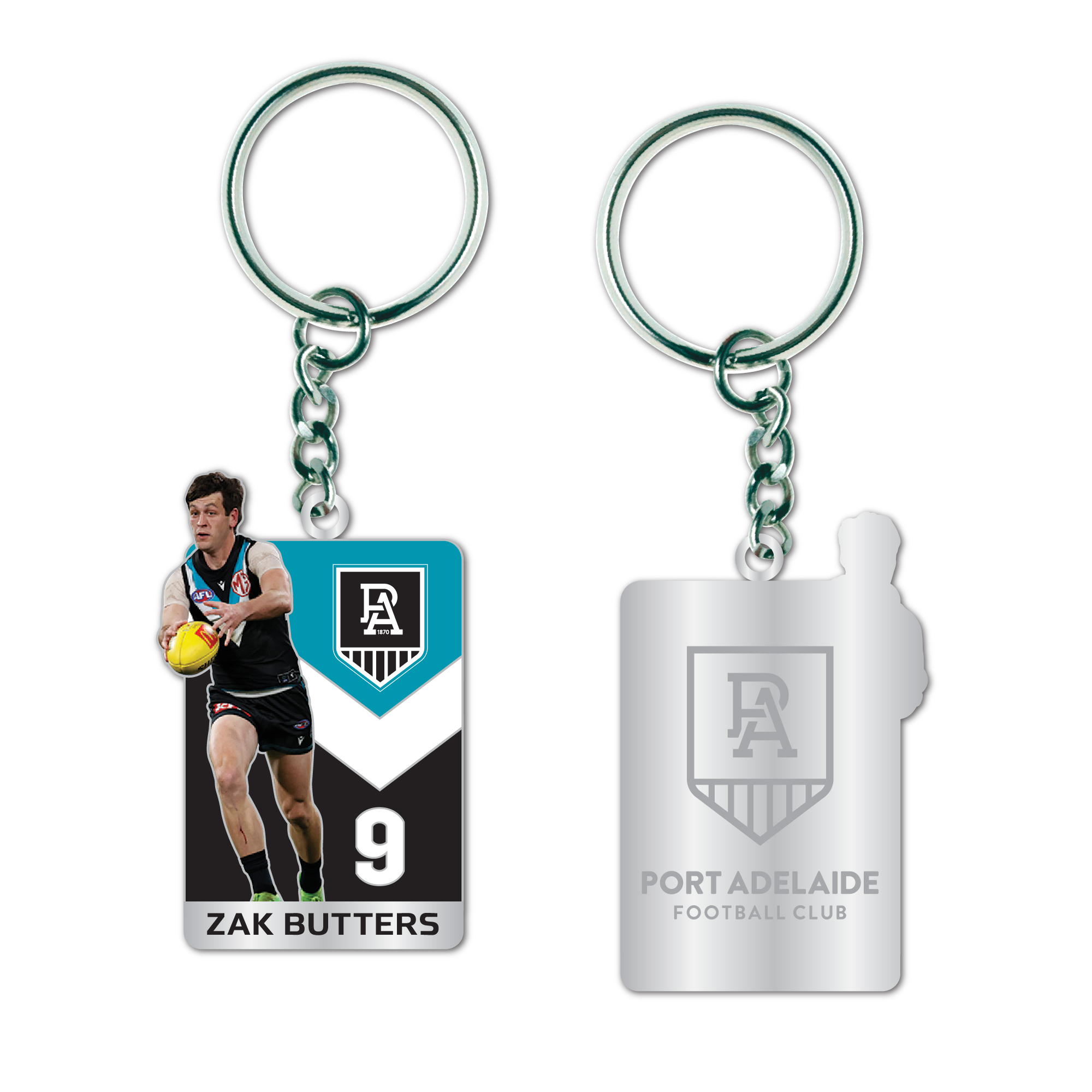 PORT ADELAIDE POWER PLAYER KEYRING - ZAK BUTTERS