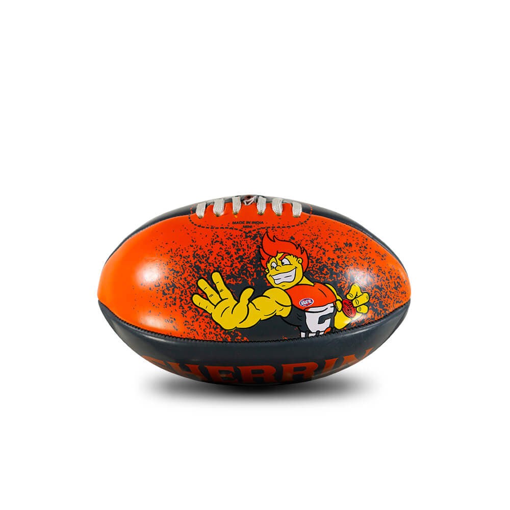 GWS GIANTS SHERRIN SOFTIE MASCOT FOOTBALL 20 CM