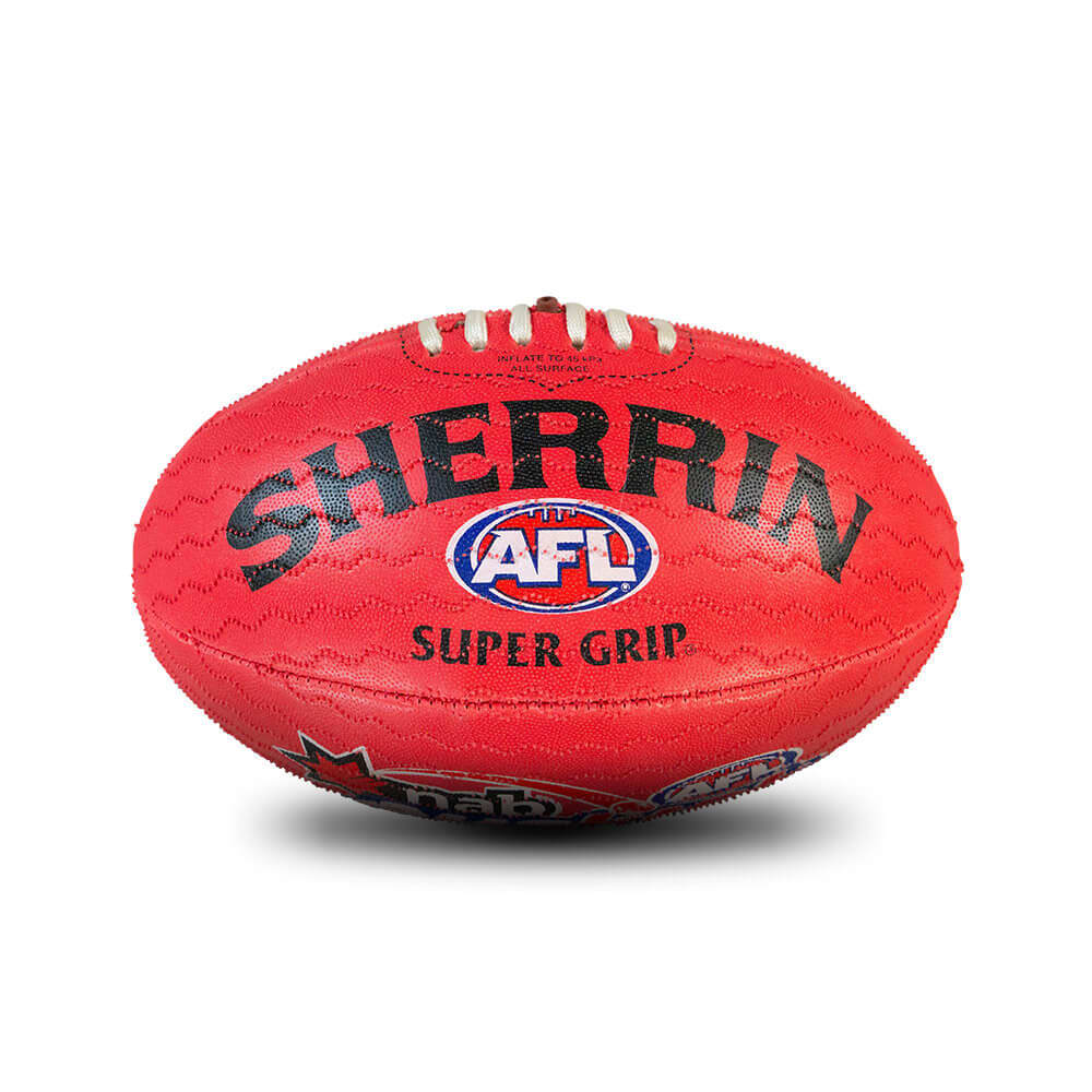 SHERRIN FOOTBALL AFL AUSKICK SUPER GRIP RED SIZE 2