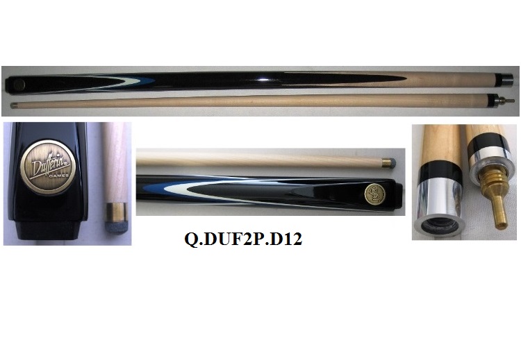 DUFFERIN EIGHTBALL CUE MAPLE BLUE WHITE FLAME 2 PIECE 57" 9 MM TIP