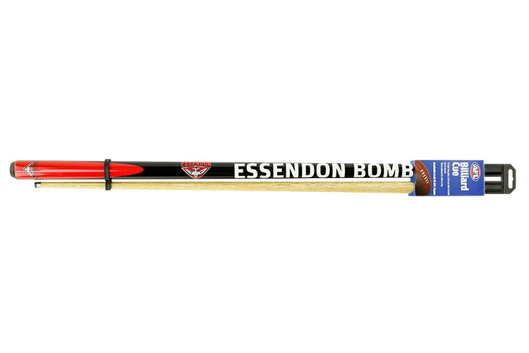 ESSENDON BOMBERS AFL EIGHTBALL CUE - 57" 2 PIECE WITH SCREW IN TIP