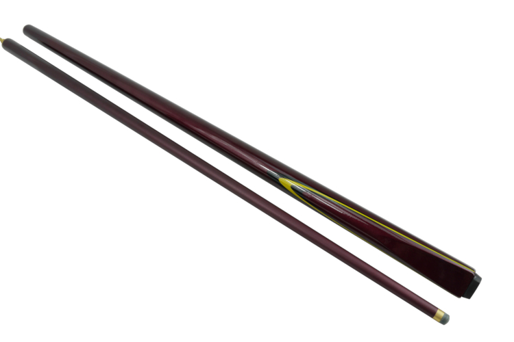 CUEMASTER BURGUNDY CUE 57" 2 PIECE METALIC BURGUNDY PAINTED WITH 9MM STICK ON TIP