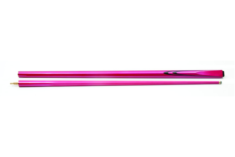 CUEMASTER PINK CUE 57" 2 PIECE METALIC PINK BRASS JOIN 9MM STICK ON TIP